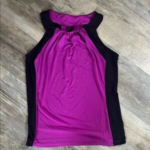 Worthington Purple and Black Fitted Tank Top
